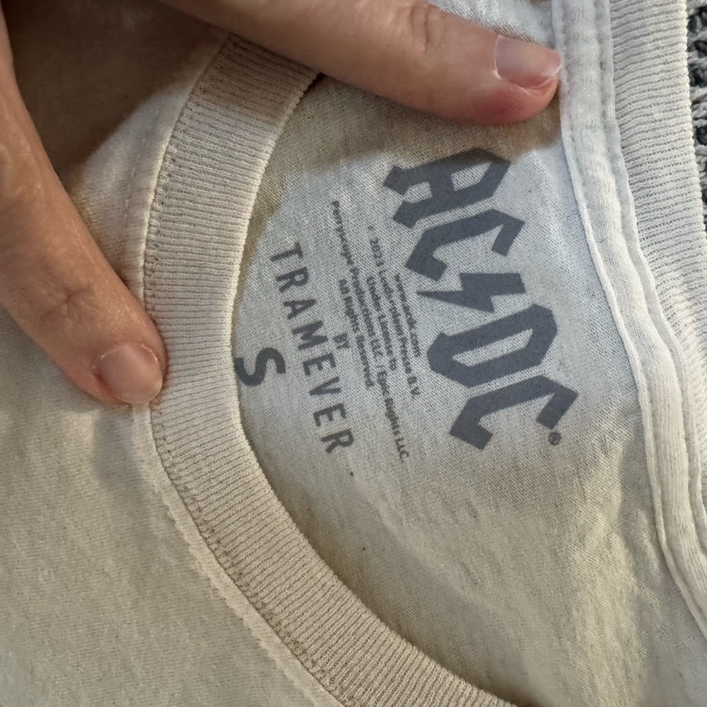 AC/DC White Tee with Black Logo - Picture 3 of 6